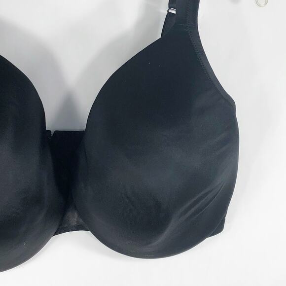 Cacique 40H Bra Satin Full Coverage Plus Size Lane Bryant Black Solid Stretch 66 - Picture 4 of 9